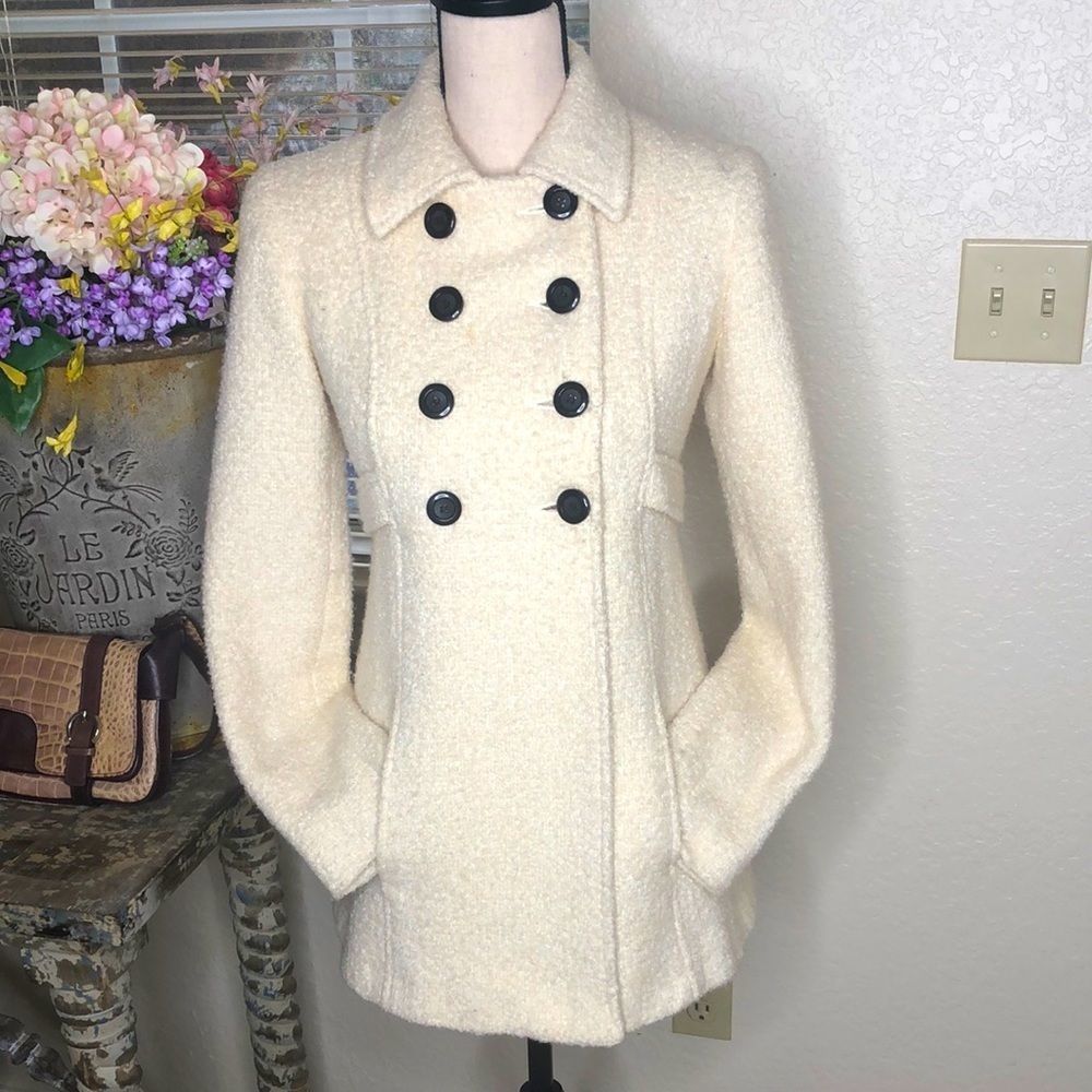 Marvin Richards Cream Double-Breasted Coat